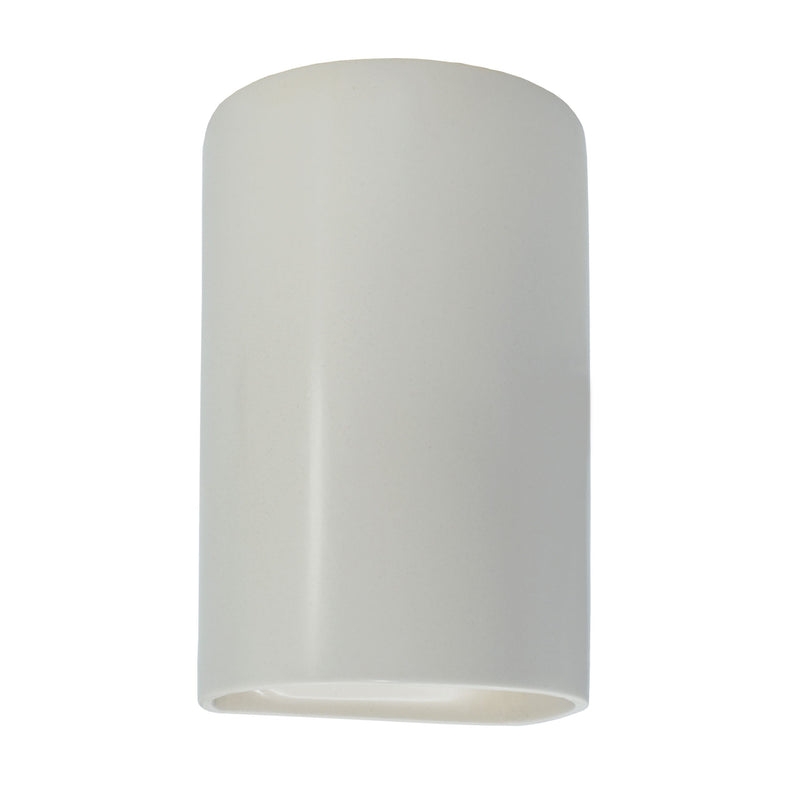 Ceramic small ADA Cylinder Wall Sconce Matte White By Justice