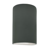 Ceramic small ADA Cylinder Wall Sconce Pewter Green By Justice