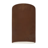 Ceramic small ADA Cylinder Wall Sconce Real Rust By Justice