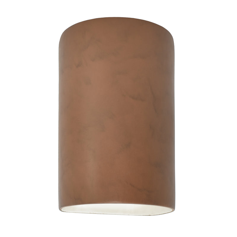 Ceramic small ADA Cylinder Wall Sconce Terra Cotta By Justice