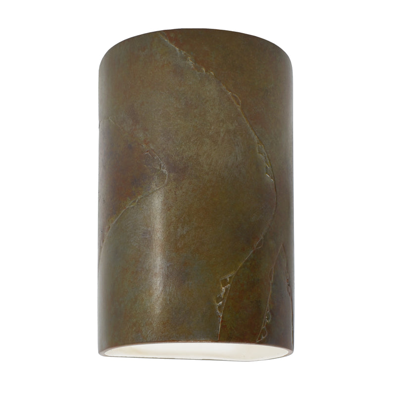 Ceramic small ADA Cylinder Wall Sconce Tierra Red Slate By Justice