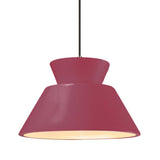 Cerise Black Cord Trapezoid Medium Ceramic Pendant by Justice Design