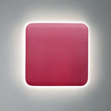Cerise Ceramic Small Square Backlit ADA Color Selectable Wall Sconce by Justice Design