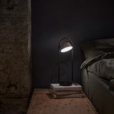 Champagne Gold Olo Ring Table Lamp by Seed Design in Bedroom