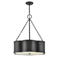 Chance Small Drum Chandelier - Blackened Brass - by Hinkley