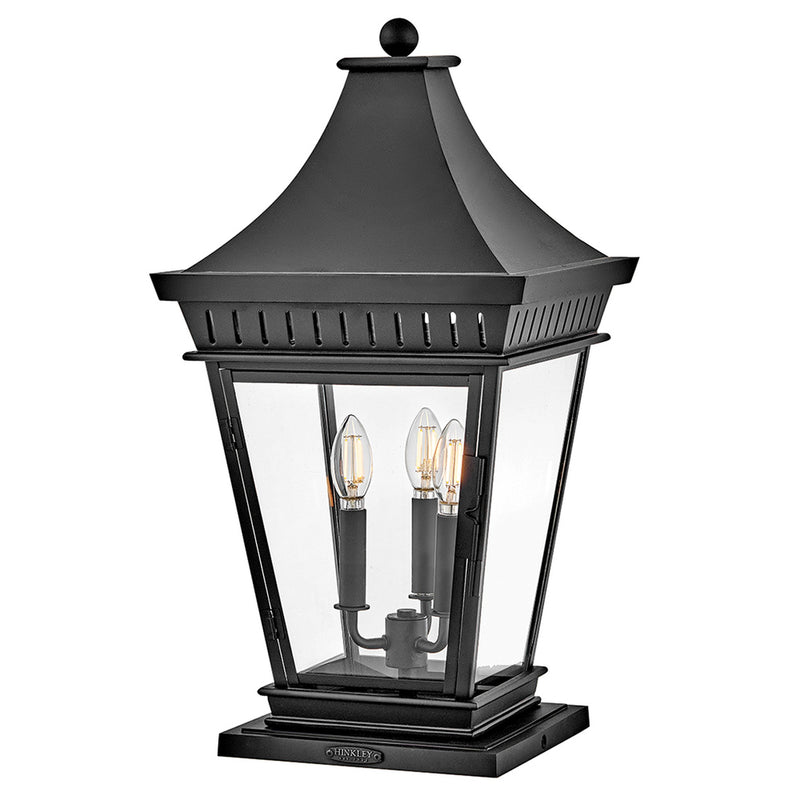 Chapel Hill Large Pier Mount Lantern - Museum Black - by Hinkley