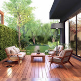 Charcoal Grey Vellura Floor Heater by Eurofase Heating in Outdoor Area