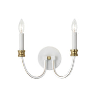 Charlton 2-Light Wall Sconce Weathered White/Gold Leaf by Maxim Lighting