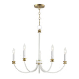 Charlton Chandelier Weathered White/Gold Leaf by Maxim Lighting