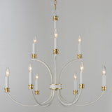 Charlton Chandelier Weathered White/Gold Leaf by Maxim Lighting