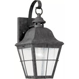 Chatham Outdoor Wall Lantern — 14.5 Inch, Oxidized Bronze with Clear Seeded Glass