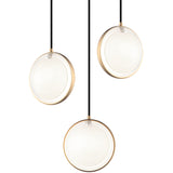 Chatoyant 3 Light Suspension Aged Gold Brass By Matteo - Front View