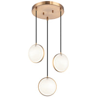 Chatoyant 3 Light Suspension Aged Gold Brass By Matteo