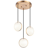 Chatoyant 3 Light Suspension Aged Gold Brass By Matteo