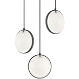 Chatoyant 3 Light Suspension Matte Black By Matteo  - Front View