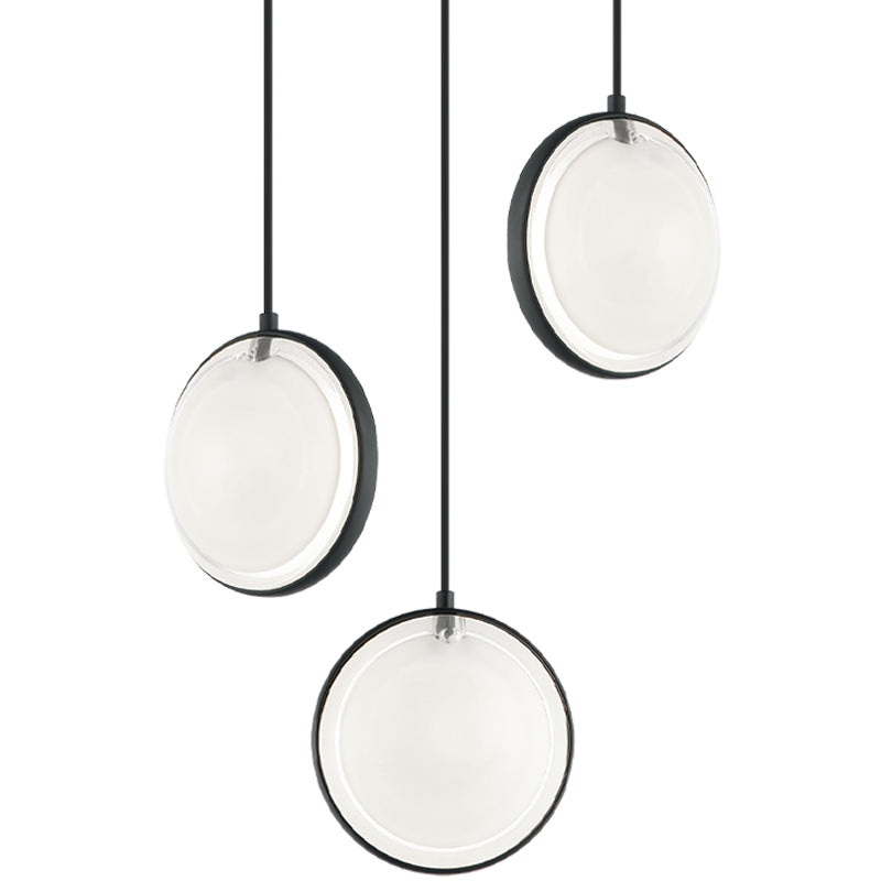 Chatoyant 3 Light Suspension Matte Black By Matteo  - Front View