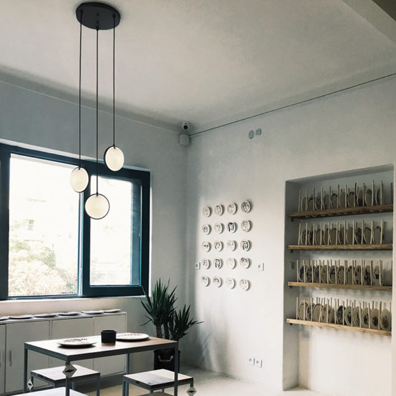 Chatoyant 3 Light Suspension Matte Black By Matteo - Lifestyle View