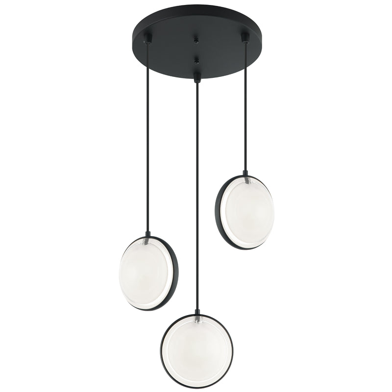 Chatoyant 3 Light Suspension Matte Black By Matteo 