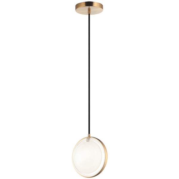 Chatoyant Pendant Light Aged Gold Brass By Matteo - Side View