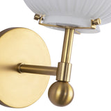 Cherise Wall Vanity Light Brushed Gold Glossy Ribbed Opal Glass By Alora - Detailed View1