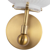 Cherise Wall Vanity Light Brushed Gold Glossy Ribbed Opal Glass By Alora - Detailed View2