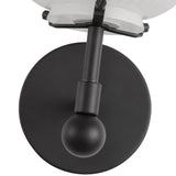 Cherise Wall Vanity Light Matte Black Glossy Ribbed Opal Glass By Alora - Detailed View2