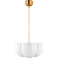 Cheverny Pendant — 15 1/8", Milk, Burnished Brass