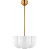 Cheverny Pendant — 15 1/8", Milk, Burnished Brass