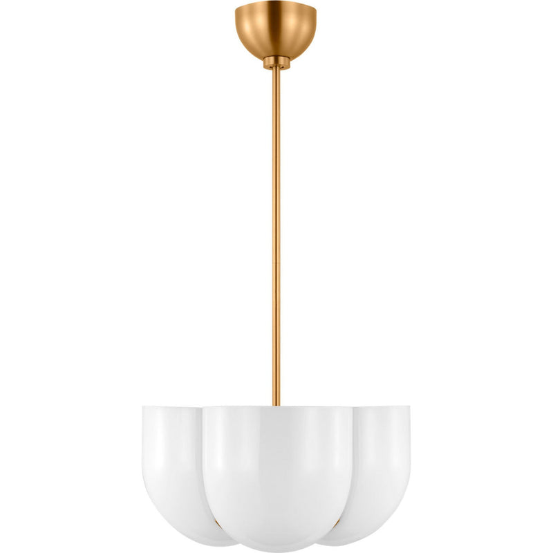 Cheverny Pendant — 15 1/8", Milk, Burnished Brass