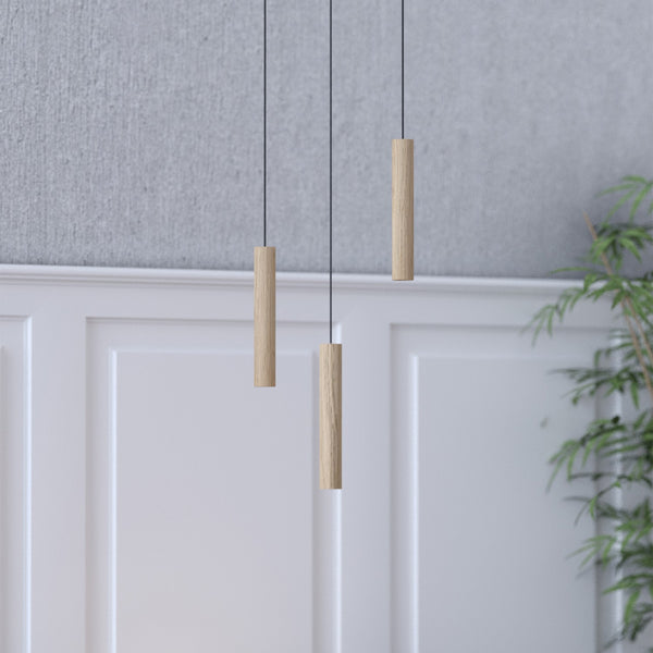 Chimes Pendant Light Dark Oak Small By UMAGE  Lifestyle View