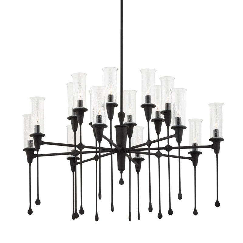 Chisel 16 Light Chandelier by Hudson Valley in Black Iron