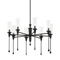 Chisel 8 Light Chandelier by Hudson Valley in Black Iron