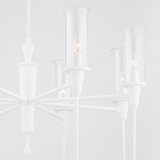 Chisel 8 Light Chandelier by Hudson Valley in White Plaster, close up