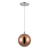 Chrome-Copper Glass Bolla Pendant by Kuzco Lighting