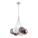 Chrome-Mix Glass 17inch Bolla Chandelier by Kuzco Lighting