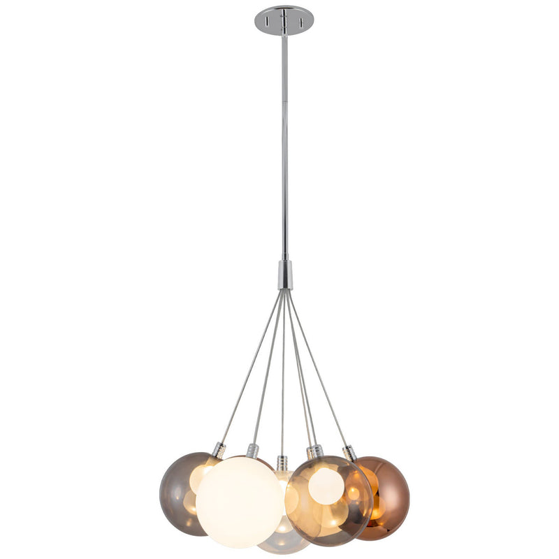 Chrome-Mix Glass 17inch Bolla Chandelier by Kuzco Lighting