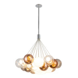 Chrome-Mix Glass 28inch Bolla Chandelier by Kuzco Lighting