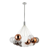 Chrome-Mix Glass 28inch Bolla Chandelier by Kuzco Lighting