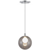 Chrome-Smoked Glass Bolla Pendant by Kuzco Lighting