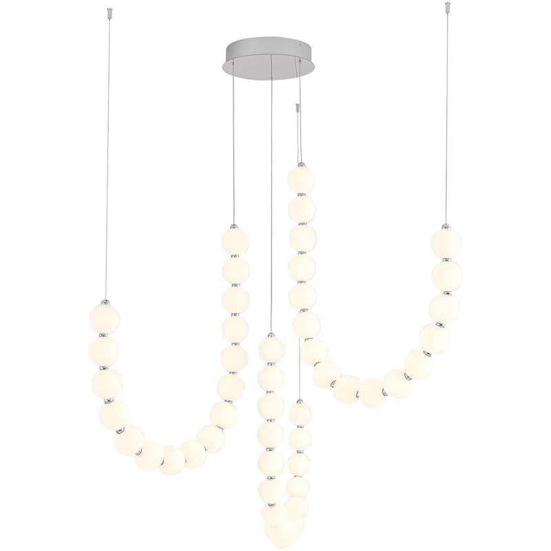 Chrome Akoya 3-Head Chandelier without Remote Driver by Alora Lighting
