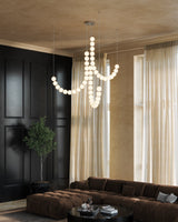 Chrome Akoya 3-Head Chandelier without Remote Driver by Alora Lighting in Living Room