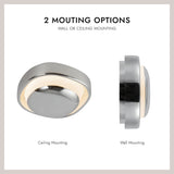 Chrome Pebble Wall Sconce by Kuzco Lighting Mounting Options