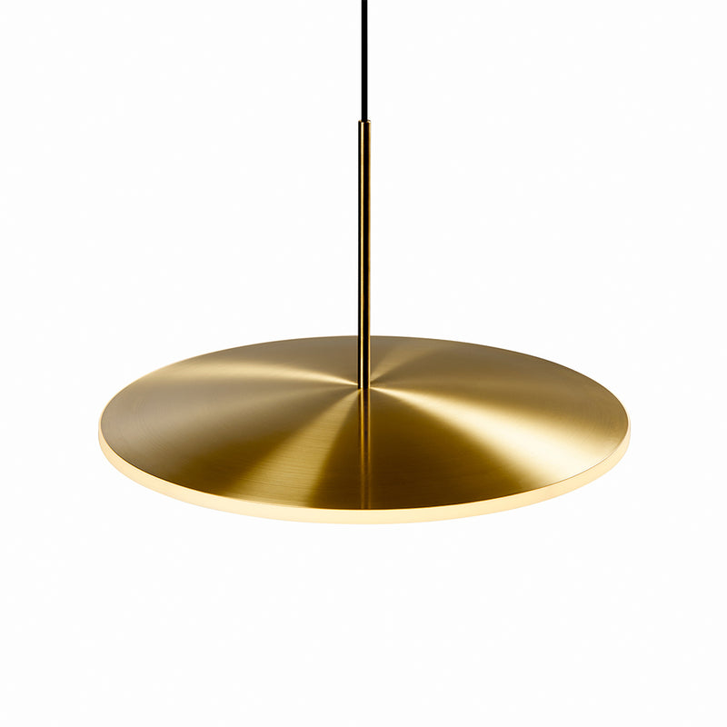 Chrona Dish Horizontal Pendant Light, Finish: Brass, Size: Large