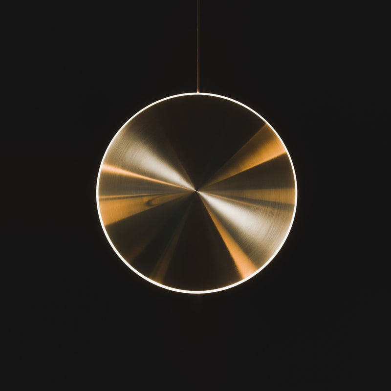 Chrona Dish Vertical Pendant Light, Finish: Brass, Size: Large