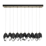 Chrysalis 10-Light Crystal Linear Suspension Large in Soft Gold, Black Crystal by Hubbardton Forge