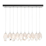 Chrysalis 10-Light Crystal Linear Suspension Large in White, White Crystal by Hubbardton Forge