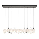 Chrysalis 10-Light Crystal Linear Suspension Small in Natural Iron, White Crystal by Hubbardton Forge
