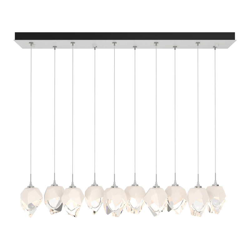 Chrysalis 10-Light Crystal Linear Suspension Small in White, White Crystal by Hubbardton Forge