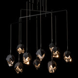 Chrysalis 10-Light Crystal Mobile Chandelier detail in Black, Black Crystal, Standard, by Hubbardton Forge