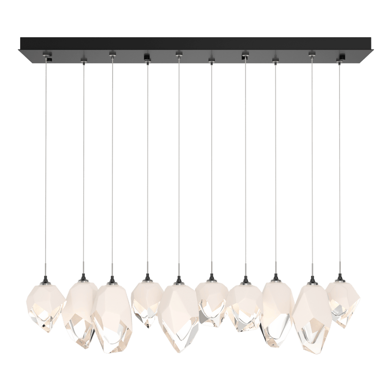 Chrysalis 10 Light Mixed Crystal Pendant Ink WP Long By Hubbardton Forge